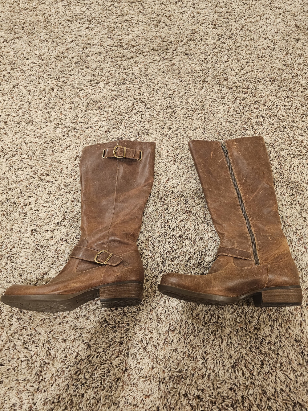 Born Brown Leather Mid-Calf Women's Boots